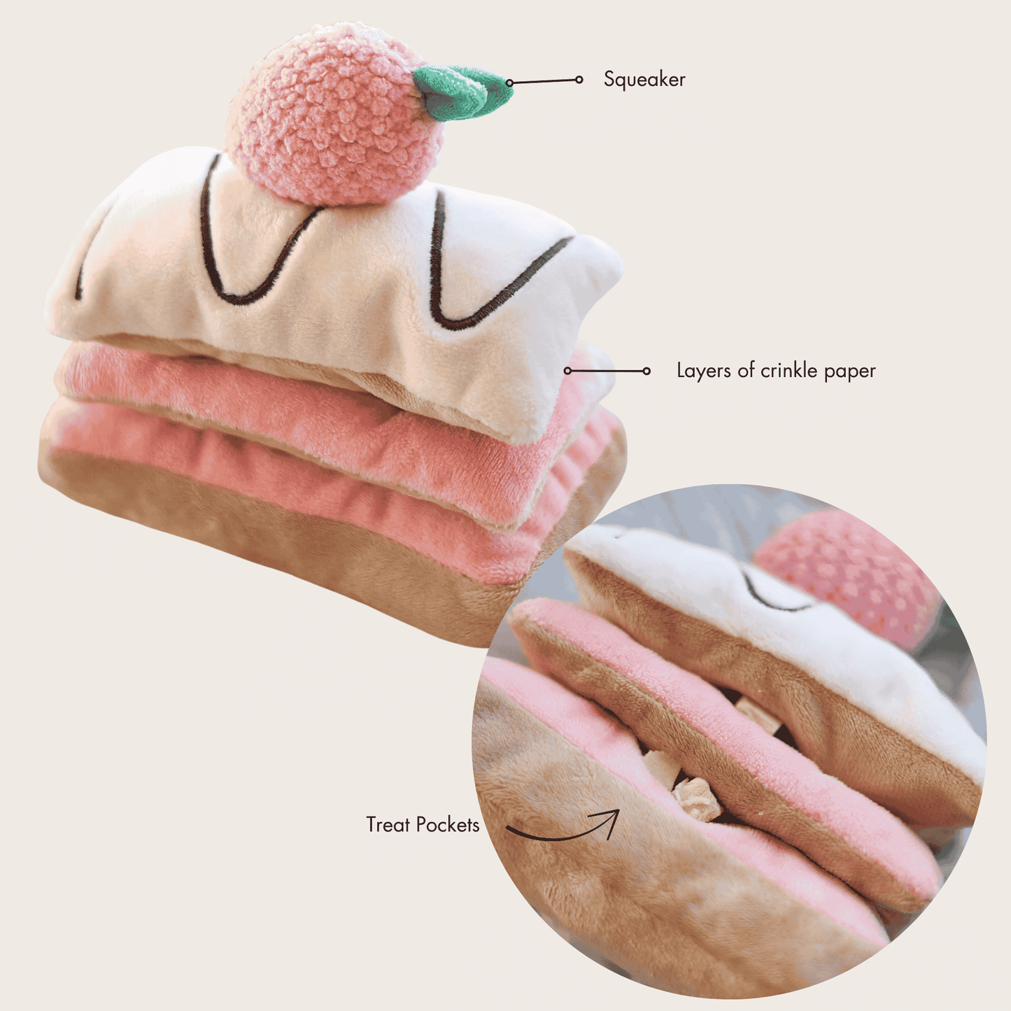 Sniffing toy - Strawberry Mille-Feuille