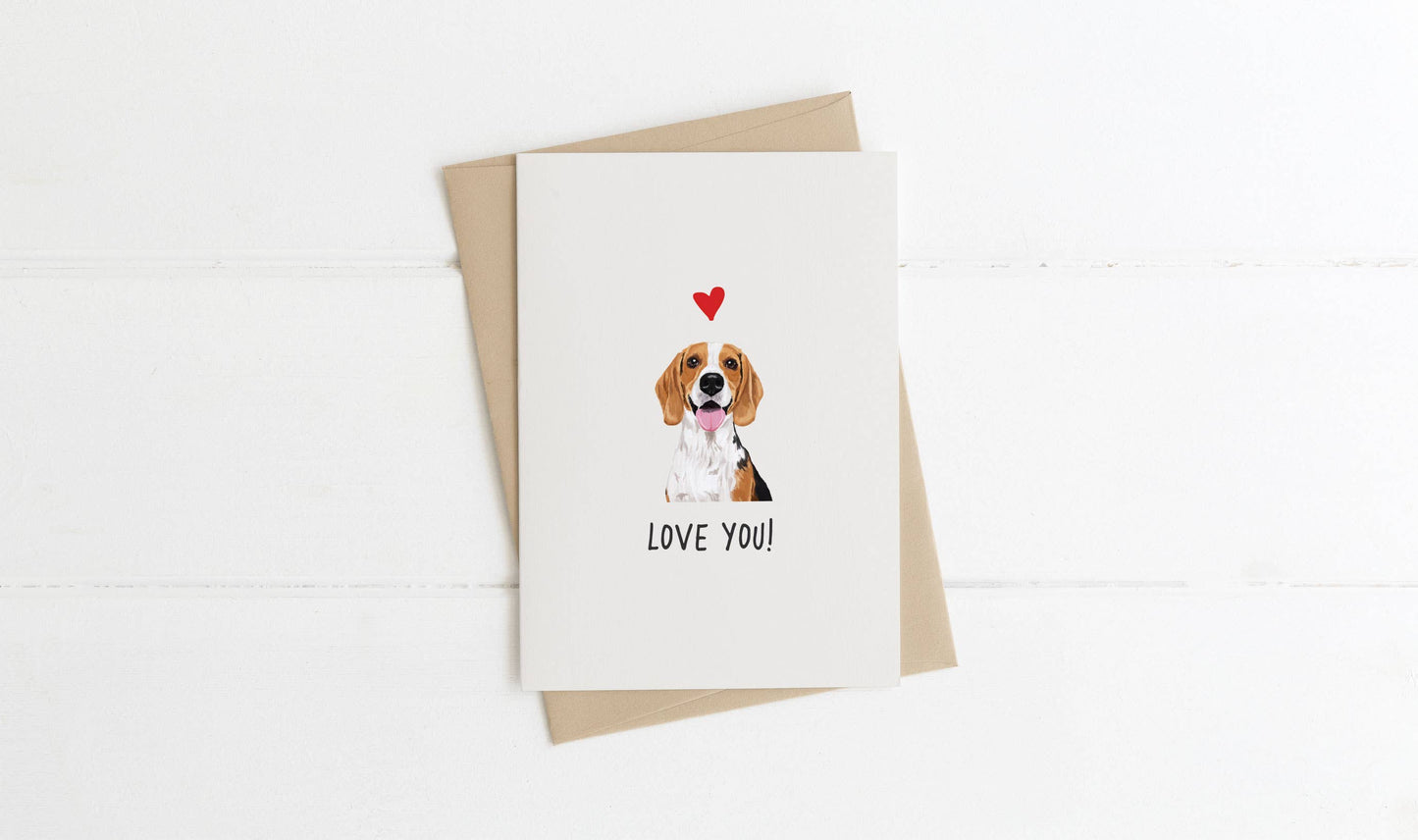 A6 Dog Card, mini dog cards, love you, from the dog