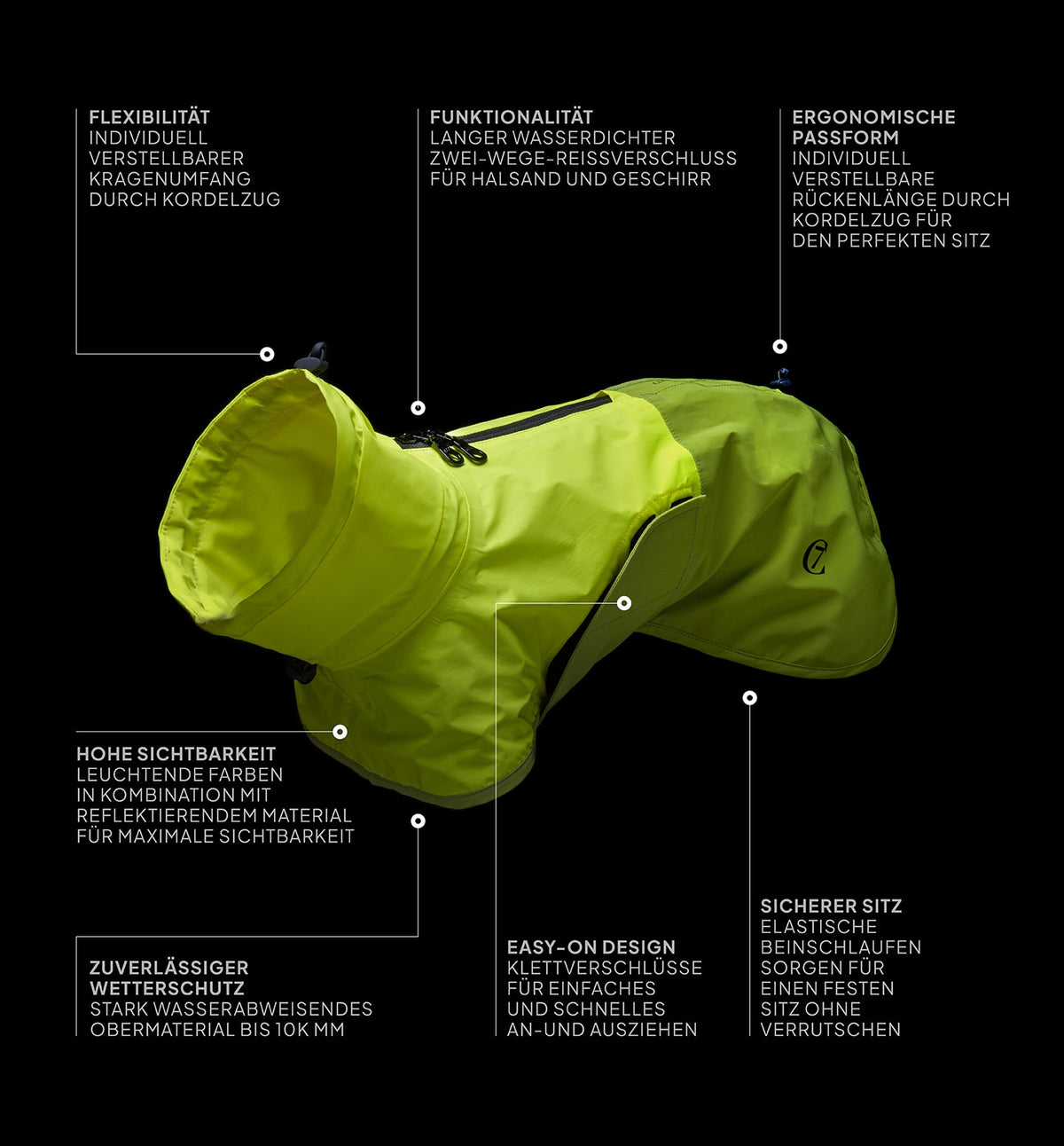 Hunderegenmantel Aktiv Neon Green/Light Olive