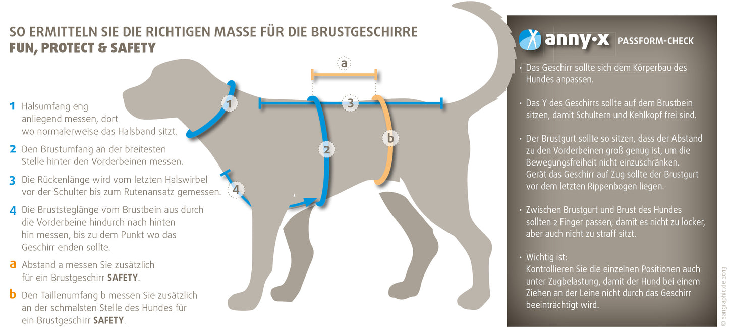 Brustgeschirr Protect - Leuchtorange/Braun