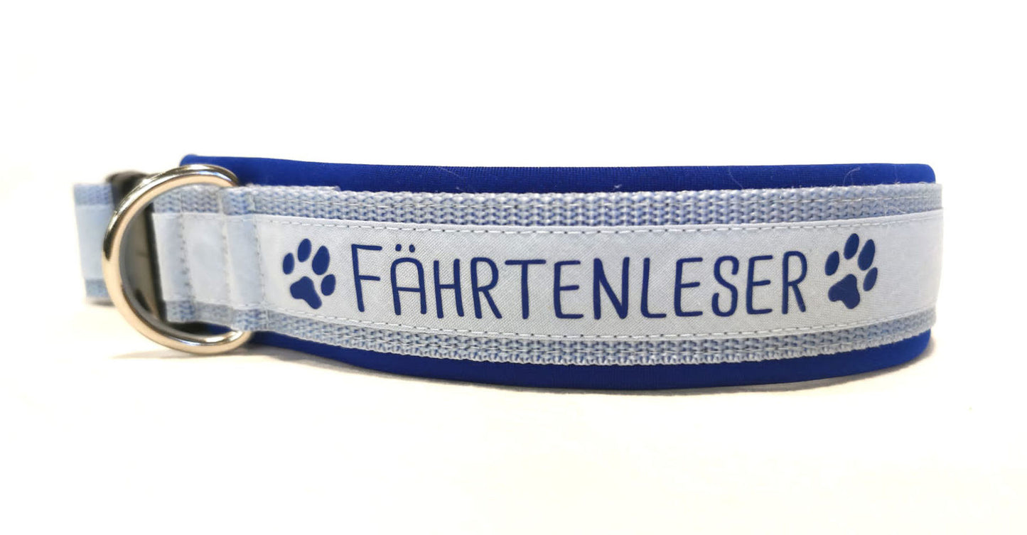 Collar 'Fährtenleser' light blue/royal