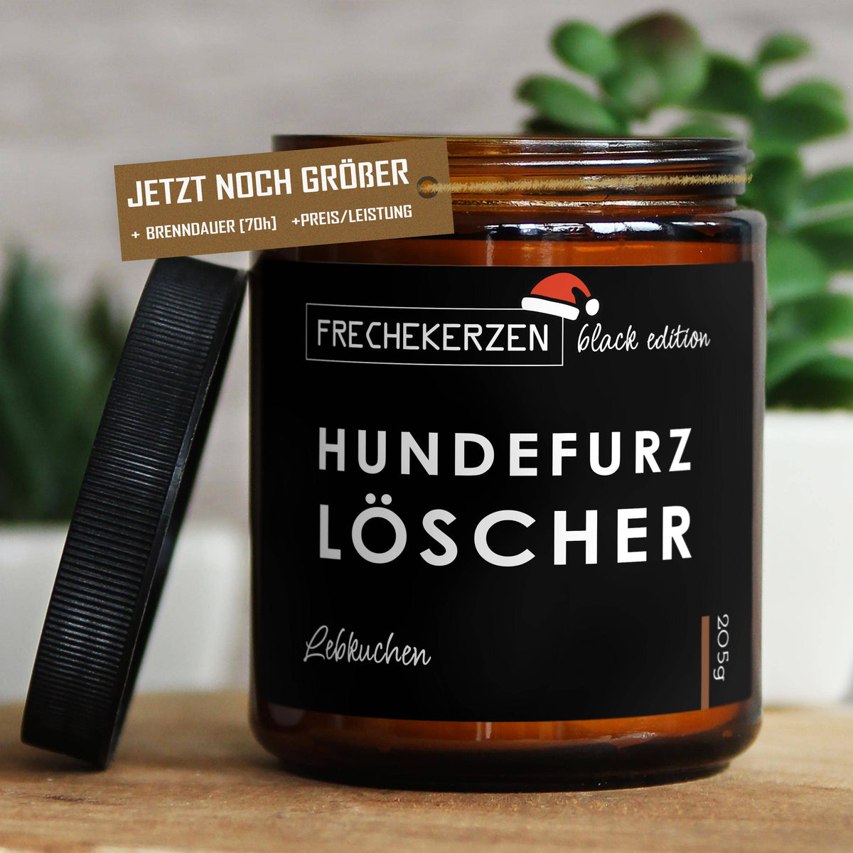 Freche Kerze | Hundefurzlöscher | Duftkerze Black Edition