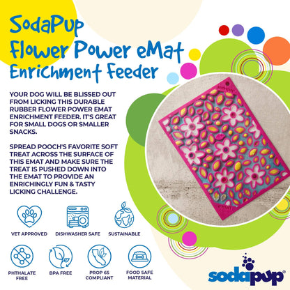 Lick mat 'Flower Power' - lick mat with suction cups