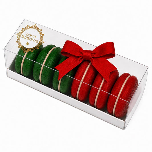 Schachtel mit 6 Weihnachts-Macarons für Hunde - Dolci Impronte