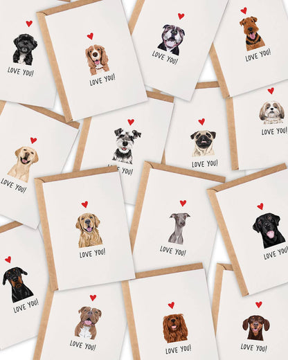 A6 Dog Card, mini dog cards, love you, from the dog