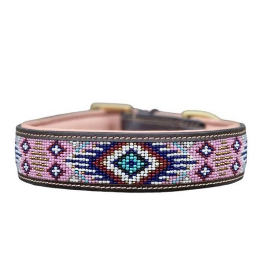 Lederhalsband Rose Aztec