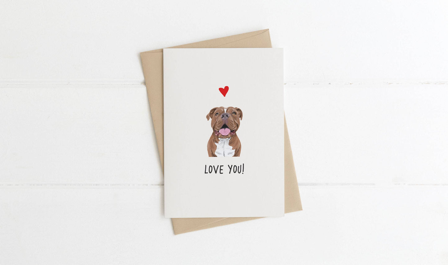 A6 Dog Card, mini dog cards, love you, from the dog