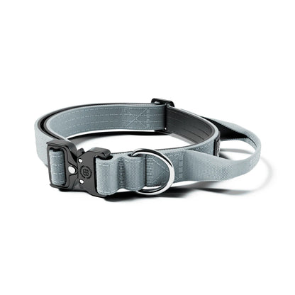Combat® Halsband mit Griff 2.5cm - Metallgrau