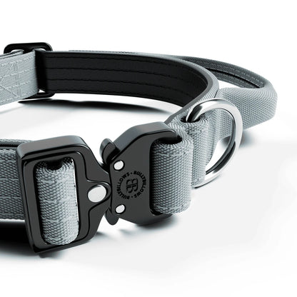 Combat® Halsband mit Griff 2.5cm - Metallgrau