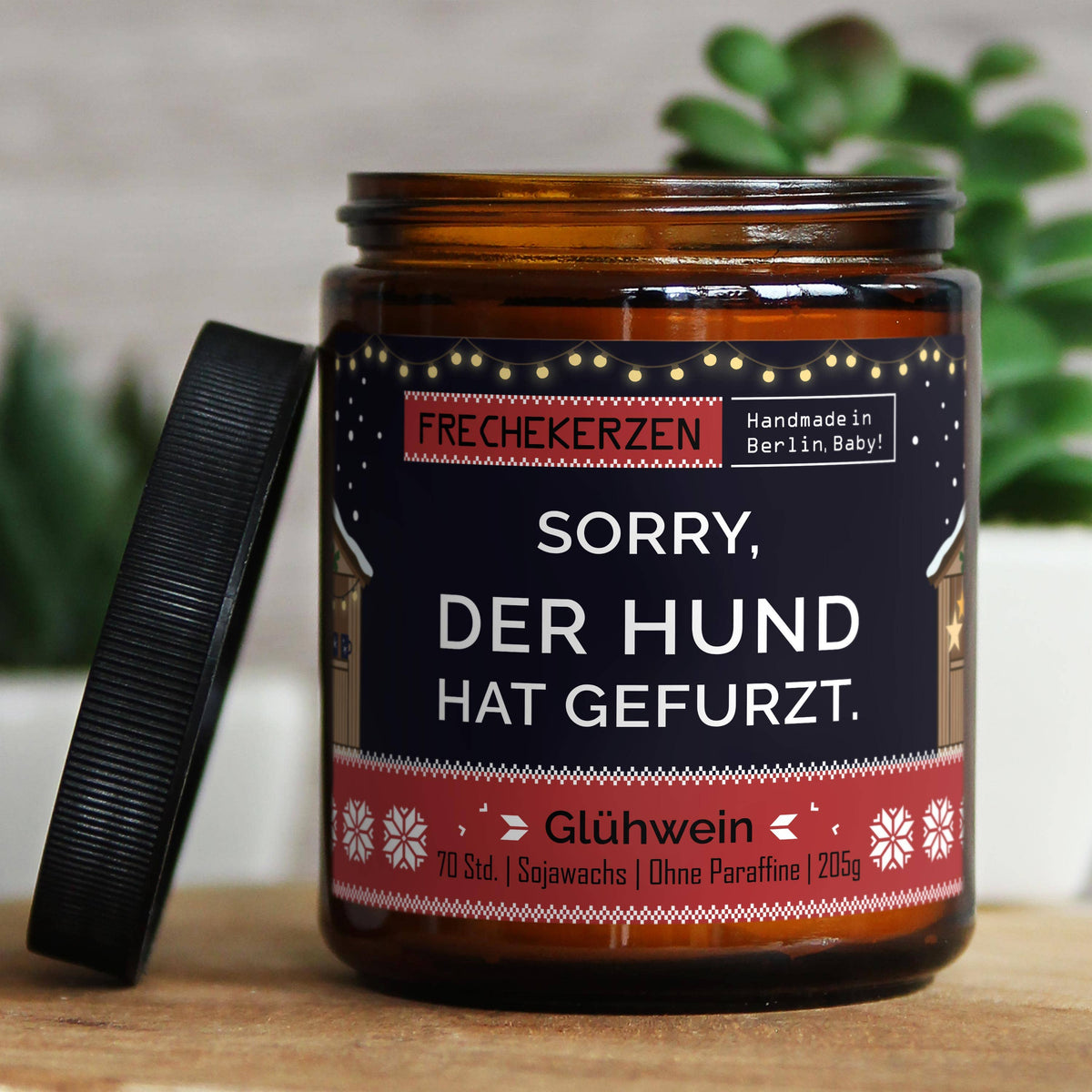 Freche Kerze | Sorry, der hund hat…| Duftkerze Limited Christmas Edition