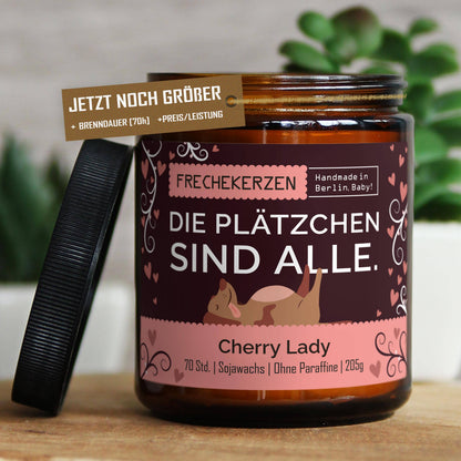 Freche Kerze | Die plätzchen sind alle.| Geschenk Soja
