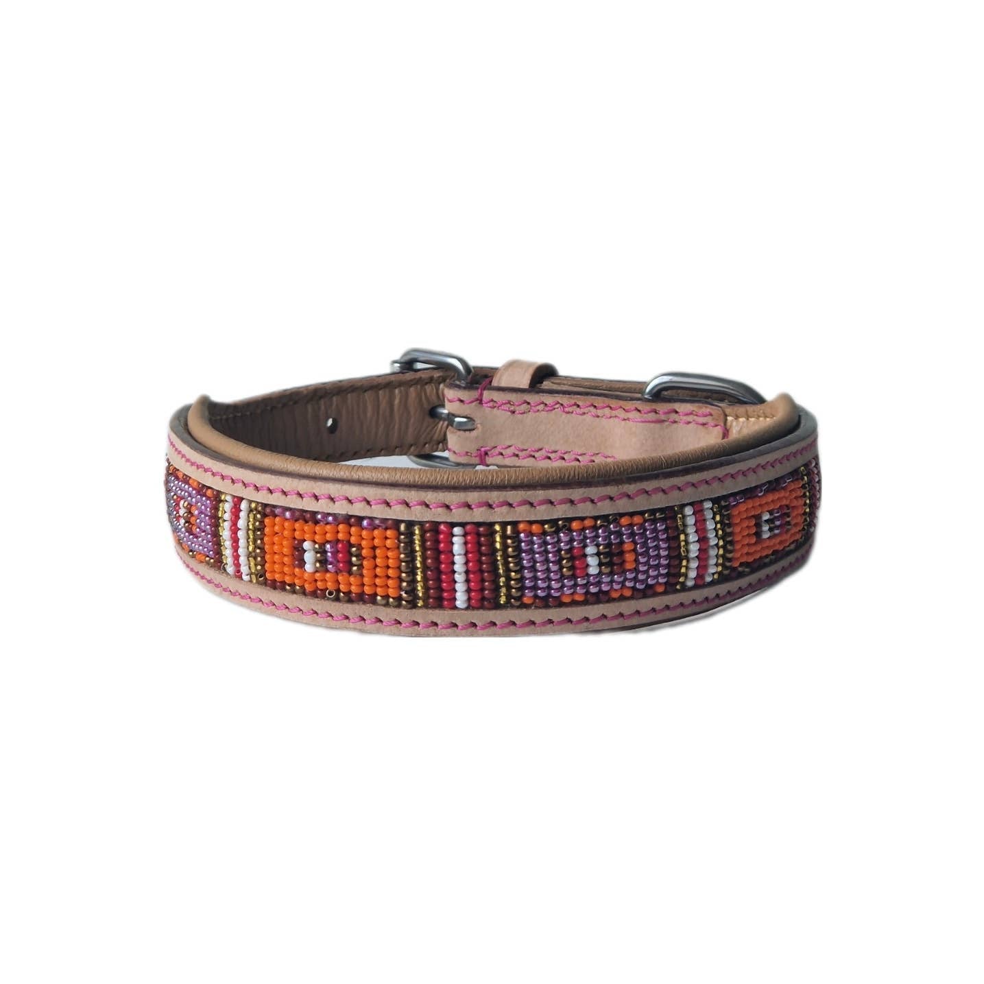 Lederhalsband Pink Massai