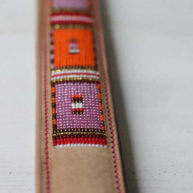 Lederhalsband Pink Massai