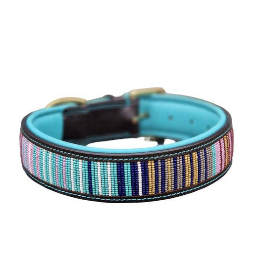 Lederhalsband Mint Splash