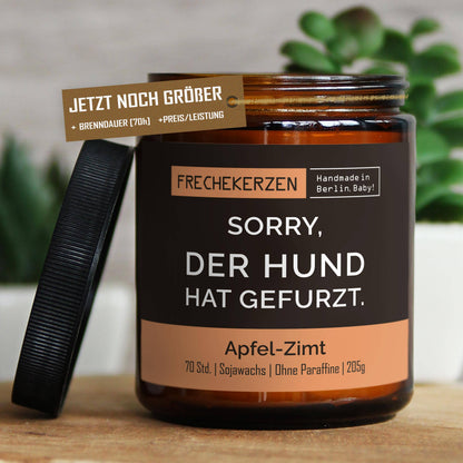 Freche Kerze | Sorry, der hund hat…| Duftkerze Limited Christmas Edition
