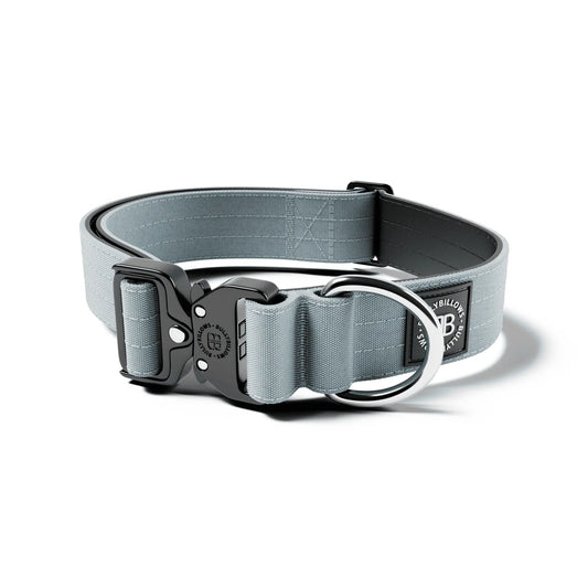 Combat® Halsband mit Griff 4cm - Metallgrau