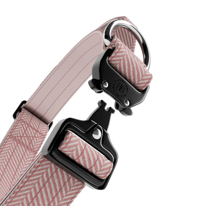 Combat® Halsband mit Griff 4cm - Zartrosa Herringbone