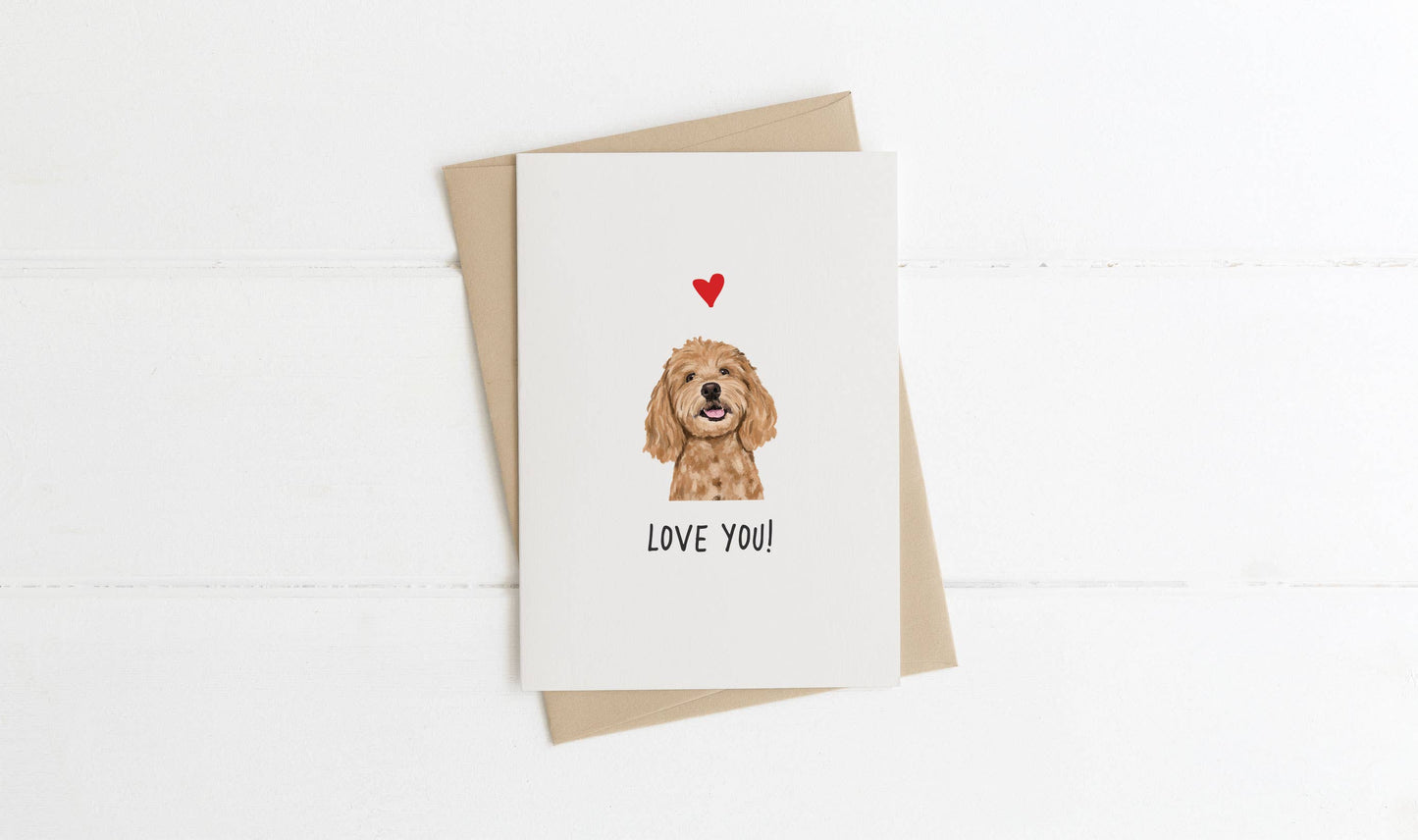 A6 Dog Card, mini dog cards, love you, from the dog