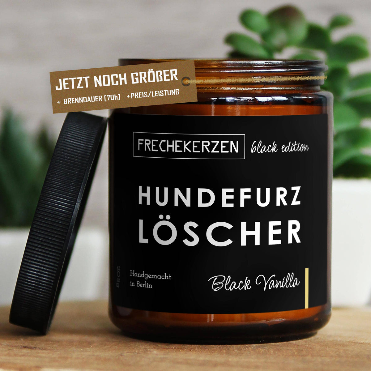 Freche Kerze | Hundefurzlöscher | Duftkerze Black Edition