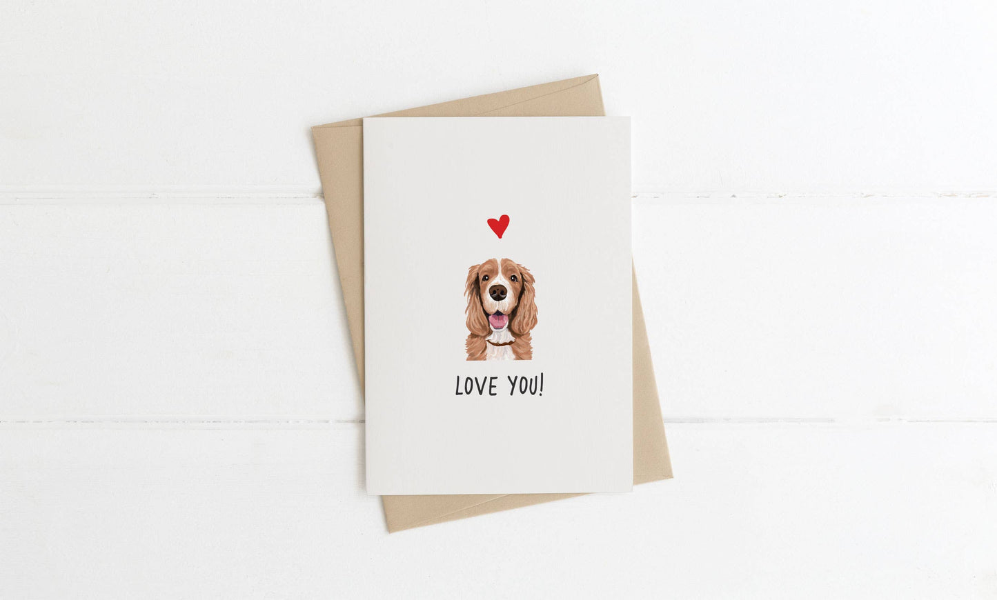 A6 Dog Card, mini dog cards, love you, from the dog
