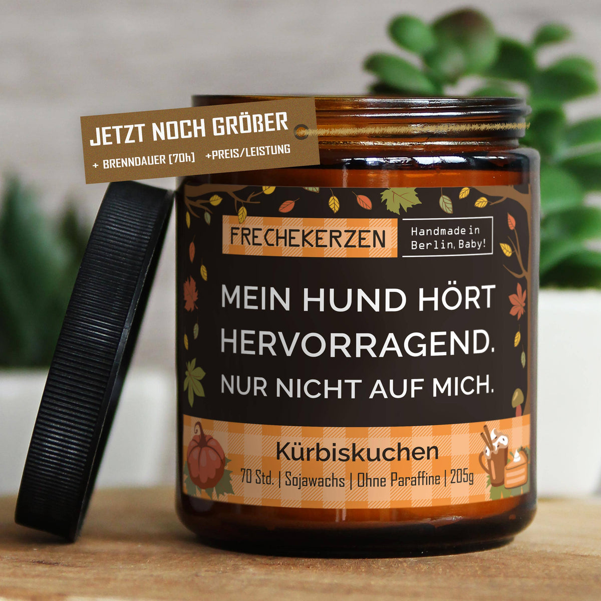 Geschenkkerze | mein hund hört hervorragend. nur nicht auf m