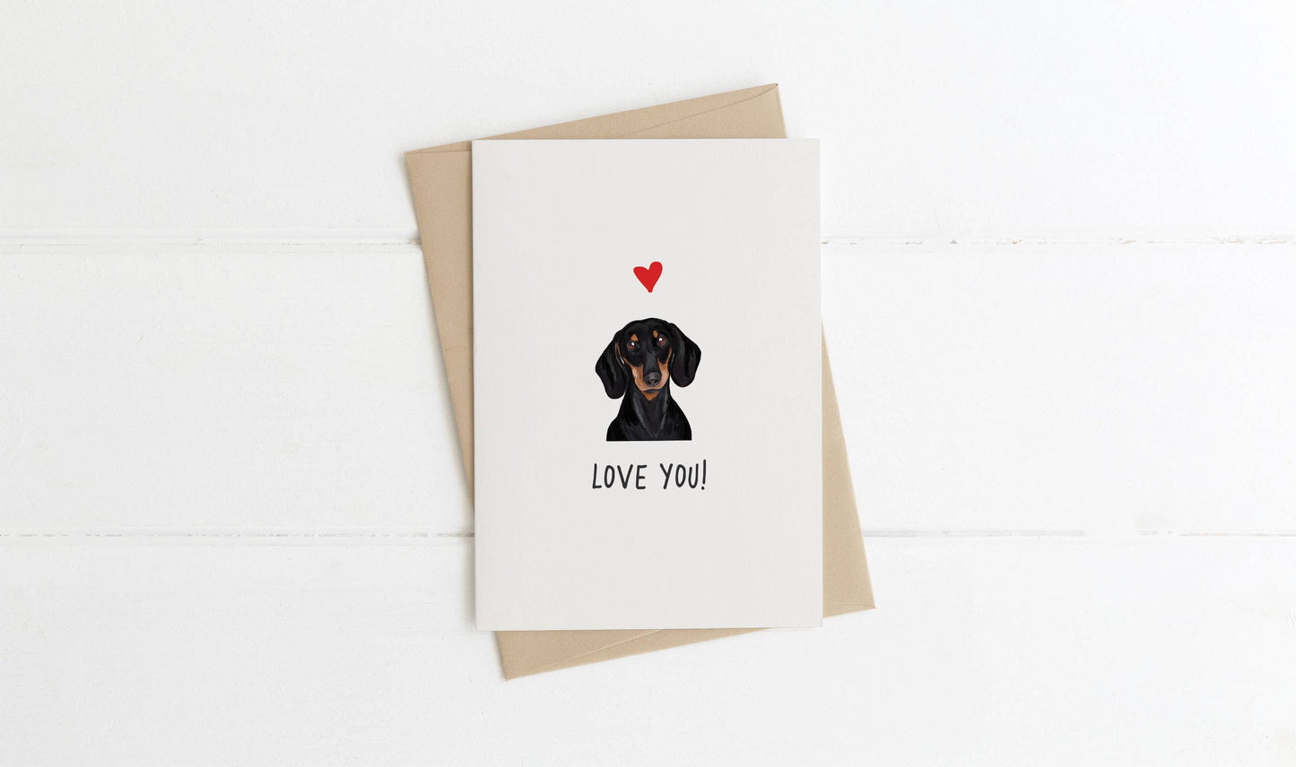 A6 Dog Card, mini dog cards, love you, from the dog