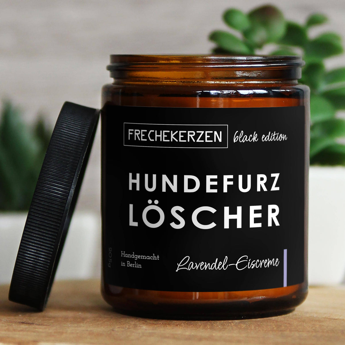Freche Kerze | Hundefurzlöscher | Duftkerze Black Edition