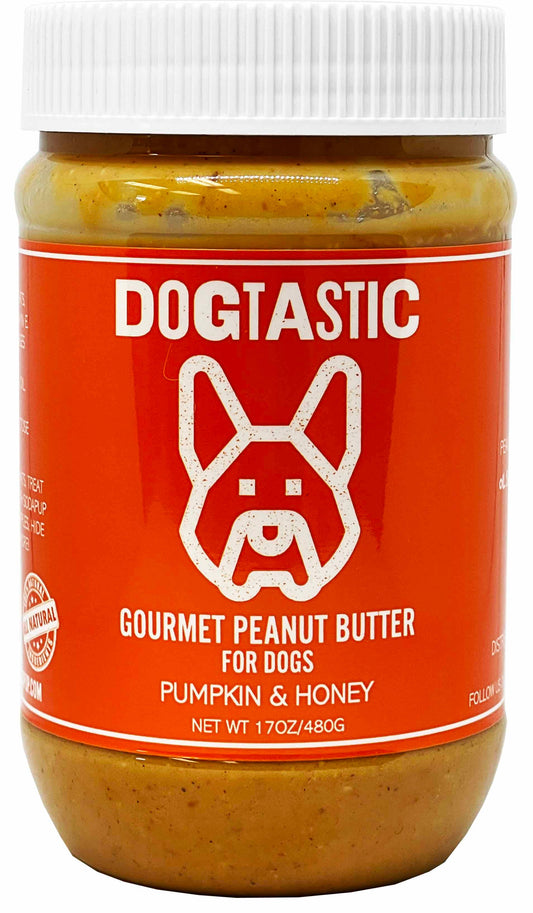 Dogtastic Gourmet Erdnussbutter für Hunde - Kürbis- und Honiggeschmack