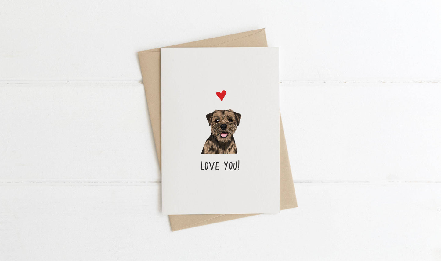 A6 Dog Card, mini dog cards, love you, from the dog