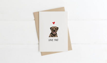 A6 Dog Card, mini dog cards, love you, from the dog