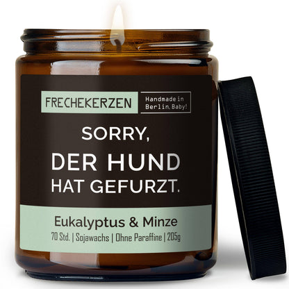 Freche Kerze | Sorry, der hund hat…| Duftkerze Limited Christmas Edition