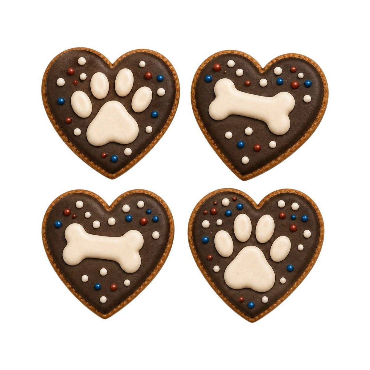 Geschenkbox mit 4 verzierten Hundekeksen - Dolci Impronte