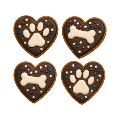 Geschenkbox mit 4 verzierten Hundekeksen - Dolci Impronte