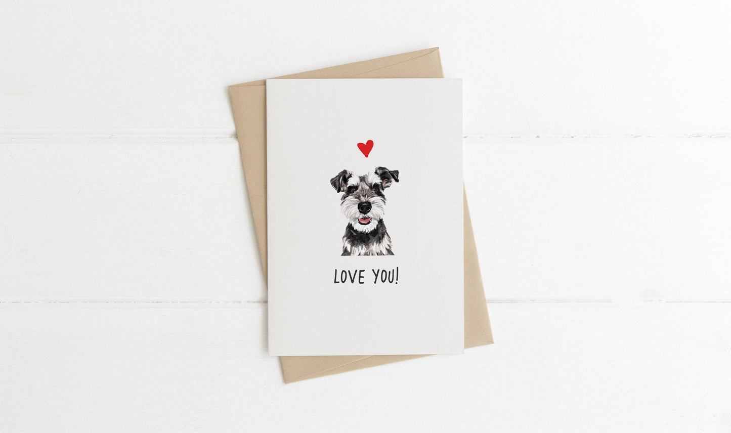 A6 Dog Card, mini dog cards, love you, from the dog