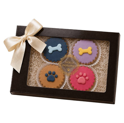 Geschenkbox mit 4 Cupcakes für Hunde - Dolci Impronte