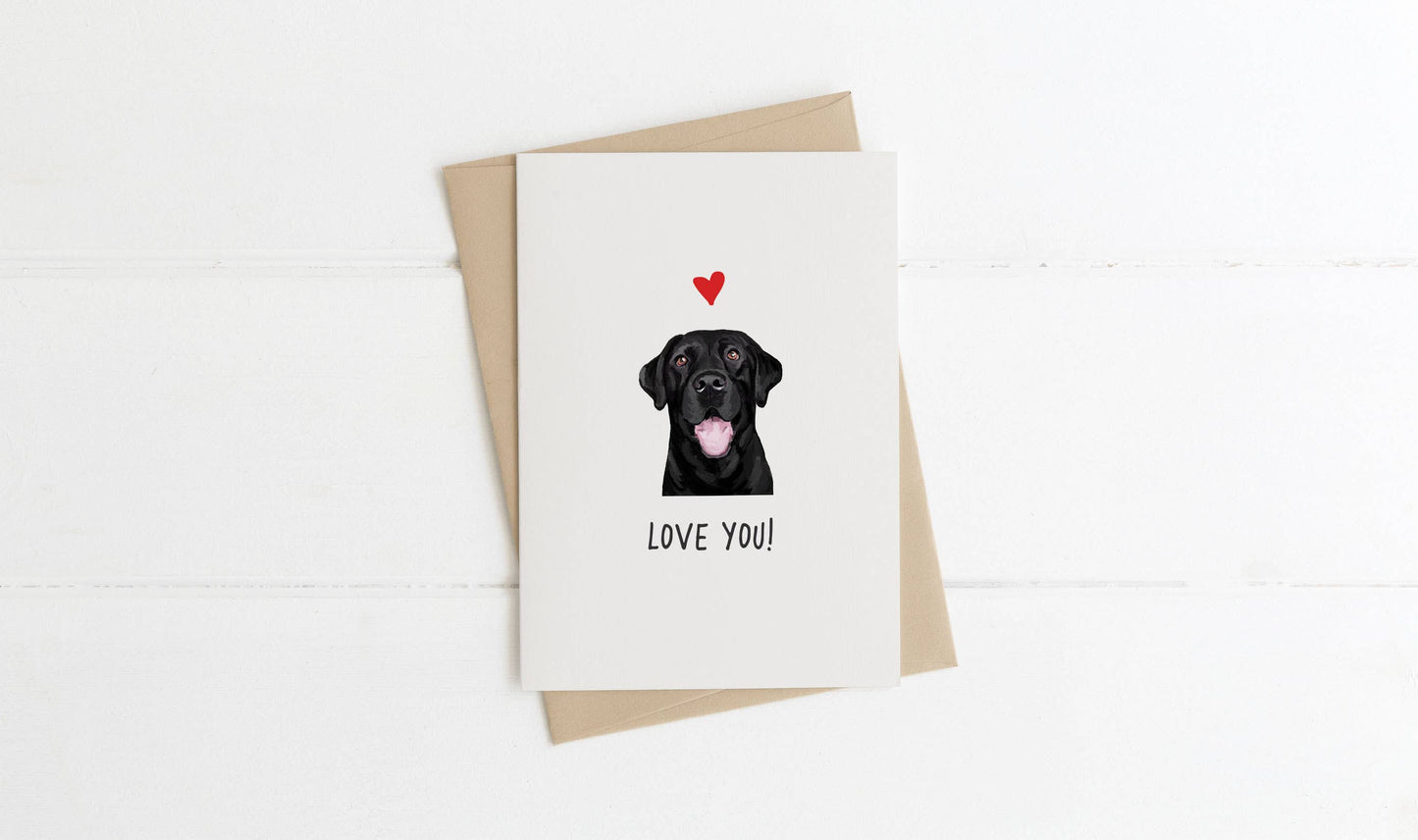 A6 Dog Card, mini dog cards, love you, from the dog