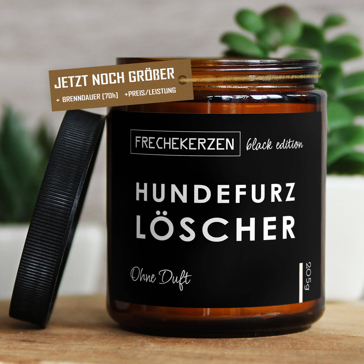 Freche Kerze | Hundefurzlöscher | Duftkerze Black Edition