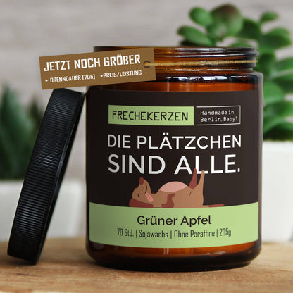 Freche Kerze | Die plätzchen sind alle.| Geschenk Soja