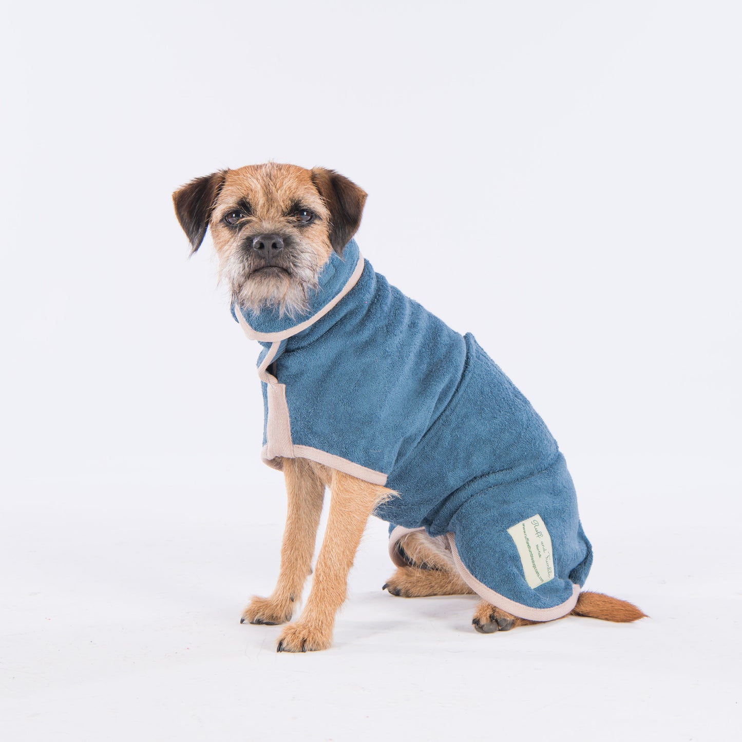 Dog bathrobe Sandringham Blue