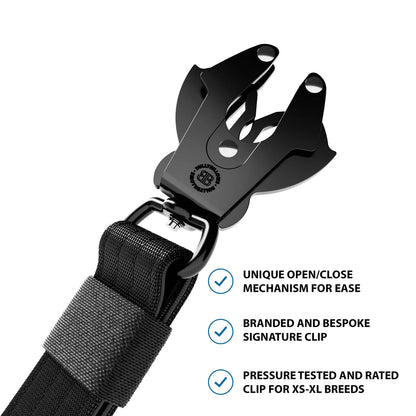 Verstellbare Combat® Kurzführerleine - Schwarz