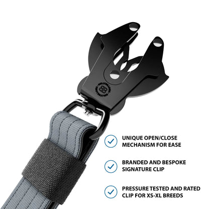 Verstellbare Combat®  Kurzführerleine - Metallgrau