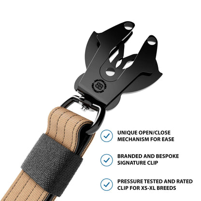 Verstellbare Combat® Kurzführerleine - Hellbraun