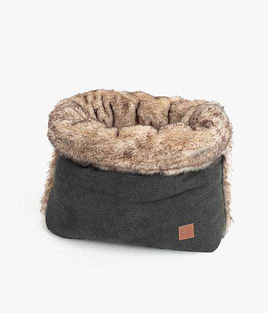 Snuggle Bag - Corduroy &amp; Faux Fur/Charcoal