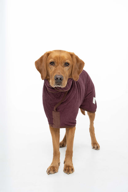 Dog bathrobe Country Burgundy