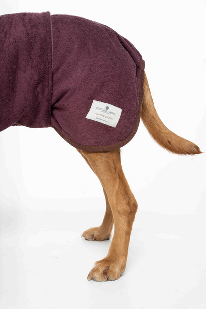 Dog bathrobe Country Burgundy