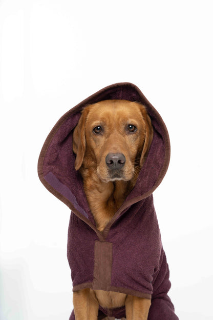 Dog bathrobe Country Burgundy