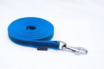 Rubberized no-loop tracking leash - Blue