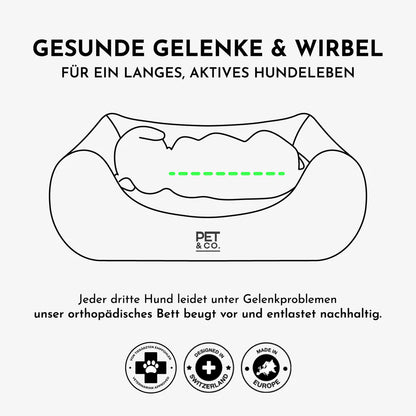 Luxus-Hundebett Kingston Contrast – Grau
