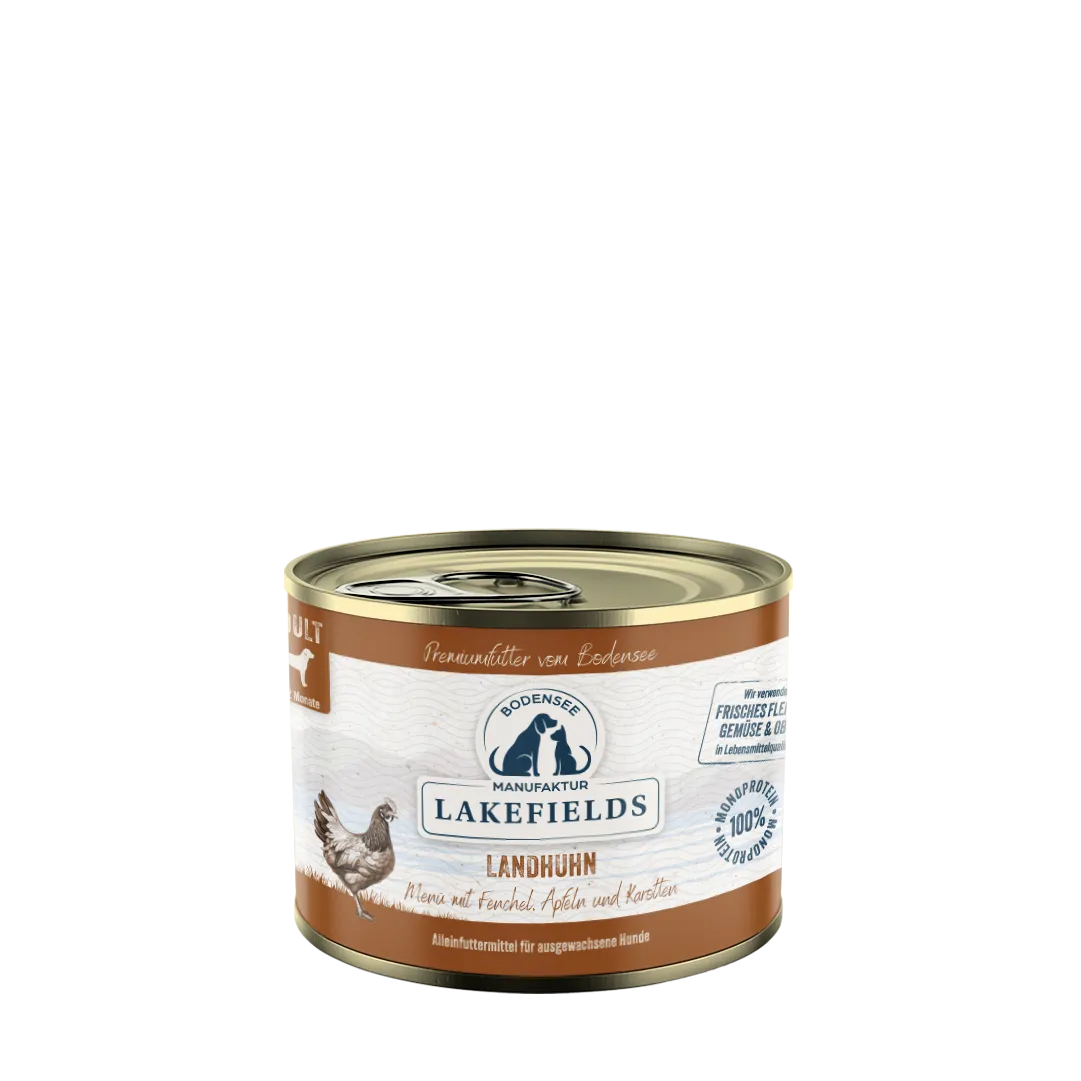 Nassfutter-Menü Huhn mit Apfel, Karotte und Fenchel - Adult