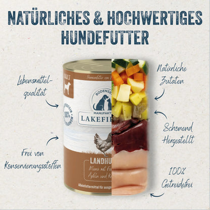 Nassfutter-Menü Huhn mit Apfel, Karotte und Fenchel - Adult